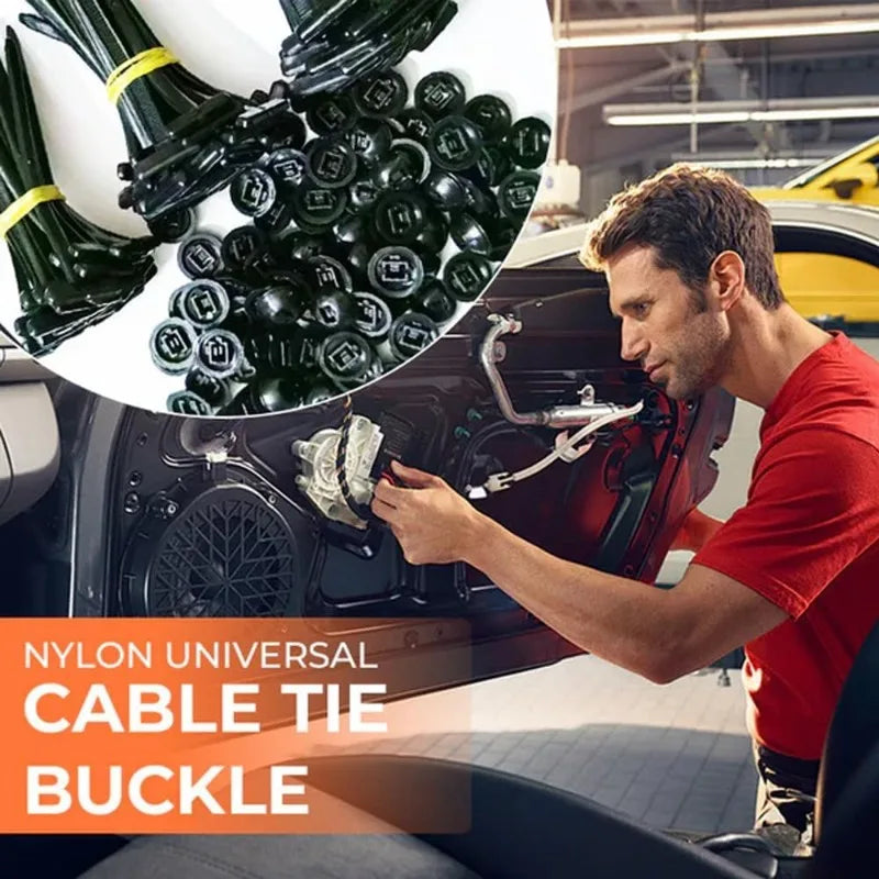 10/1000PCS Universal Nylon Cable Tie Buckle Auto Multi-Purpose Fastener Screw Cable clip Heavy Duty Self-locking Nylon Zip Ties Qme