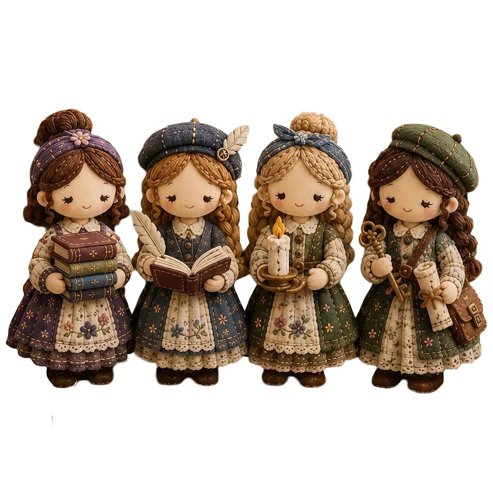 New Beautiful Girls Patchwork DIY Kit Handmade Felt Doll Sewing Craft for Beginner Includes All Materials Unique Gift Qme