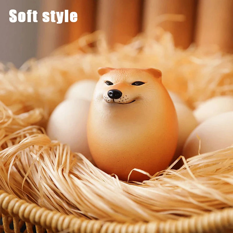 Creative Shiba Inu Realistic Eggs Shape PVC Desk Decor Dog Egg Qme