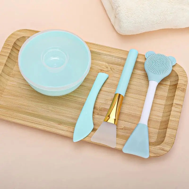 Face Mask Mixing Bowl DIY Facemask Tool Facial Stick Spatula Silicone Qme