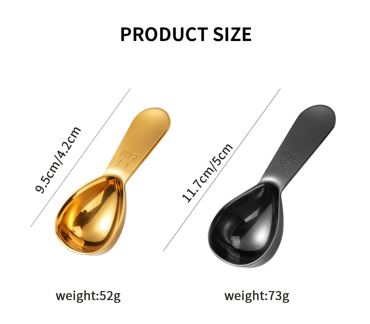 Short Handle Stainless Steel Measuring Spoon Coffee Milk Powder Tea Qme