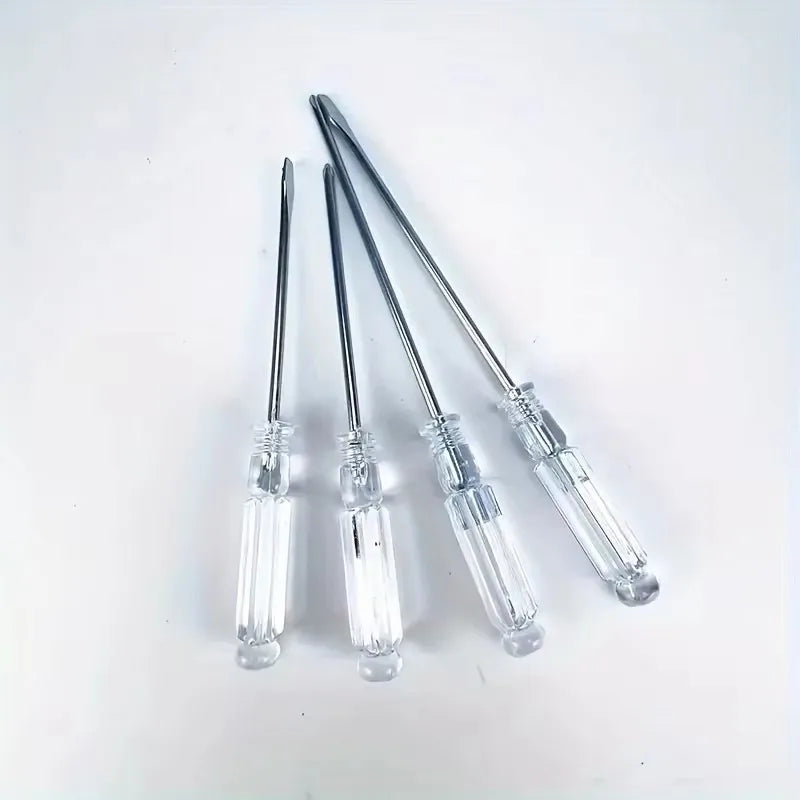 4-Piece Precision Mini Screwdriver Set: Ergonomic Transparent Handle for Electronics, Jewelry, and Hobby Qme