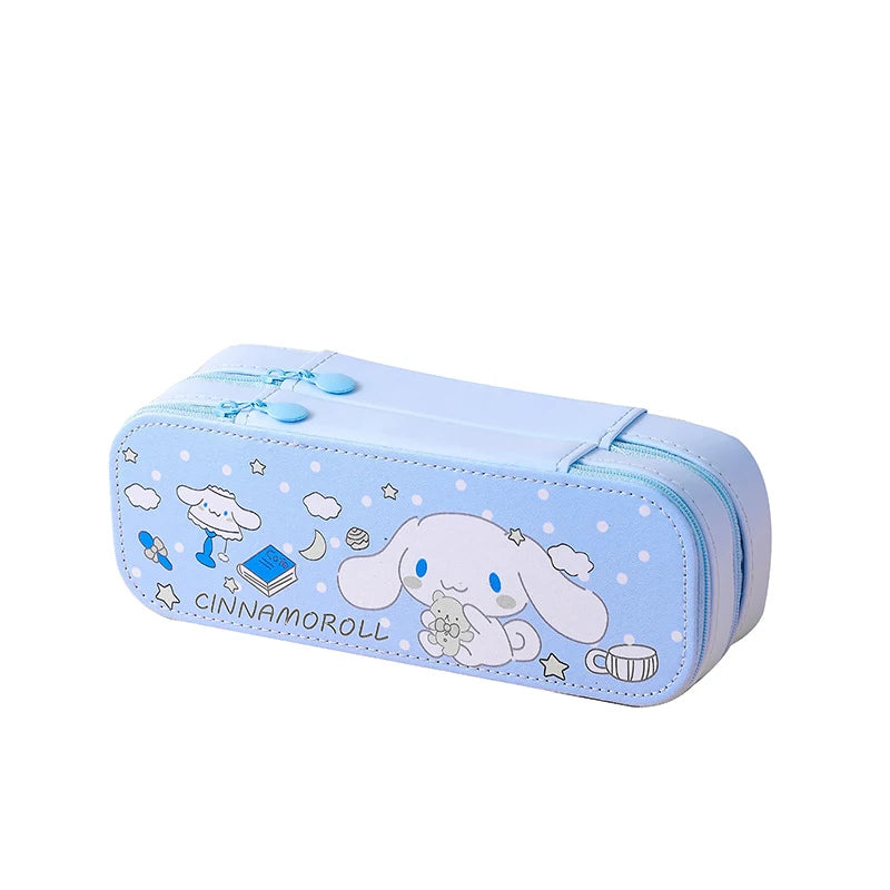 Hello Kitty Kuromi Double-Layer Large-Capacity Pencil Case Pencil Case Melody Student Cartoon Stationery Box & Storage Case Qme