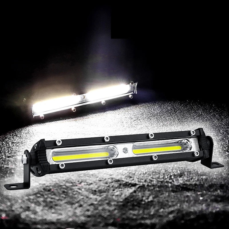 Car LED Work Light 12V 24V Spotlight Bar 6500K Strip Auto Truck Lorry Qme