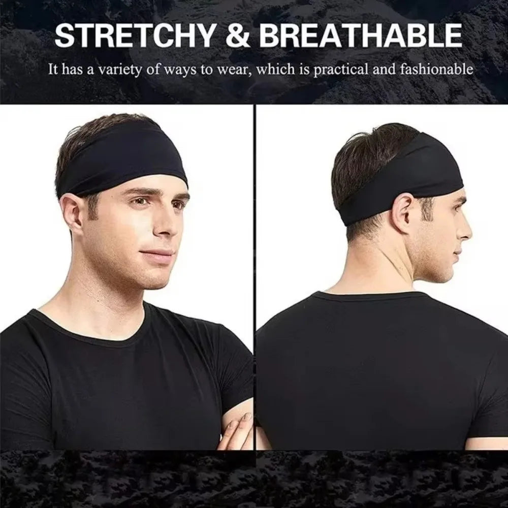 Sports Headbands Solid Elastic Non Slip Quick Dry Workout Fitness Qme
