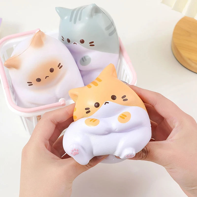 Cartoon-printed Cat Stress Relief Ball PU Slow-rising Squeeze Qme