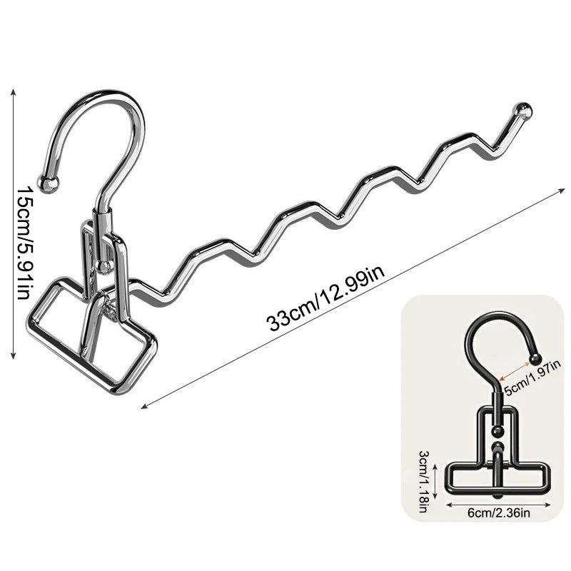 Foldable Clothes Hanger Travel Hotel Wardrobe Drawer Door Mounted Qme Fold Silver