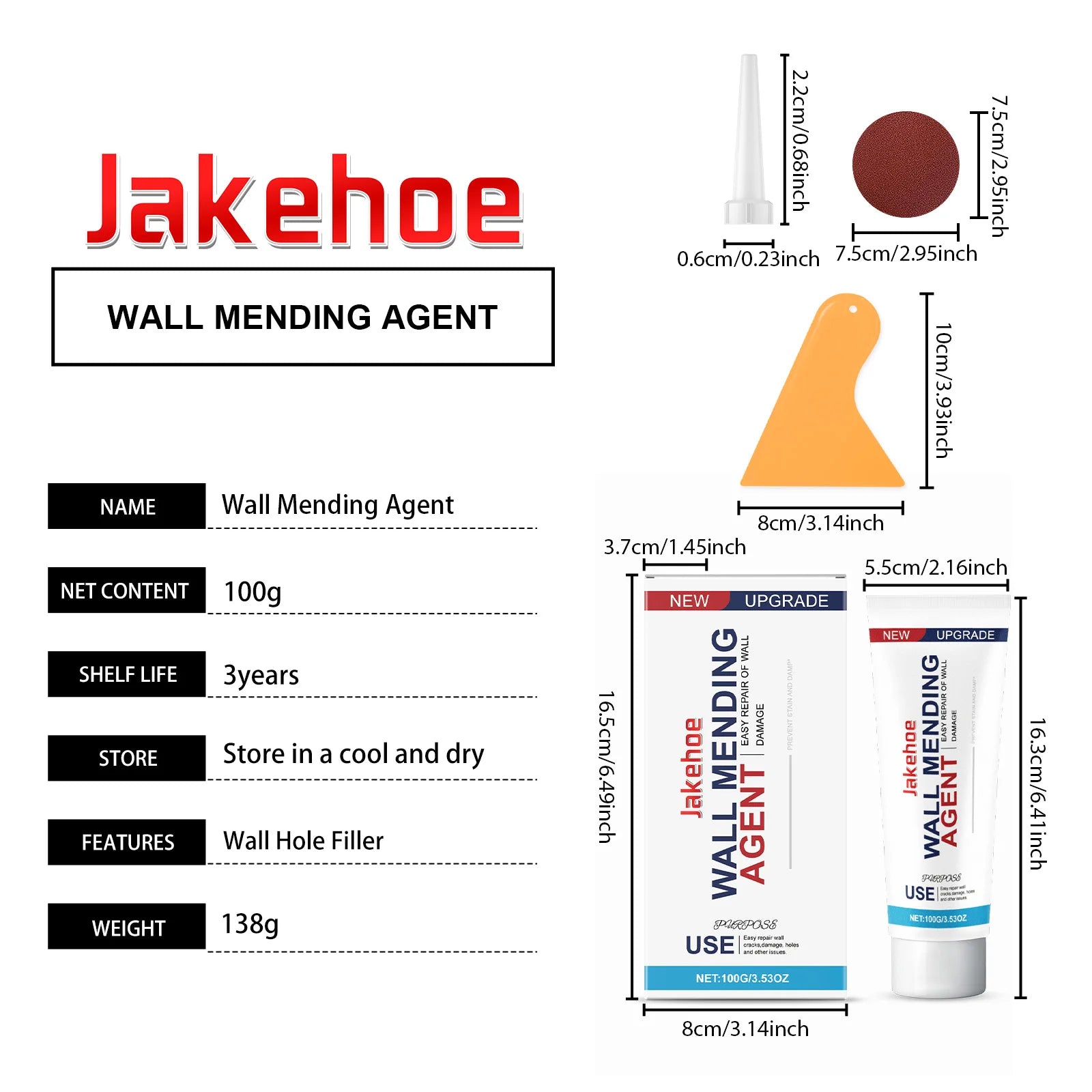 100g Household Wall Repair Kit for White Wall Stains Graffiti Renovation Paint Peeling Crack Filler Agent Qme