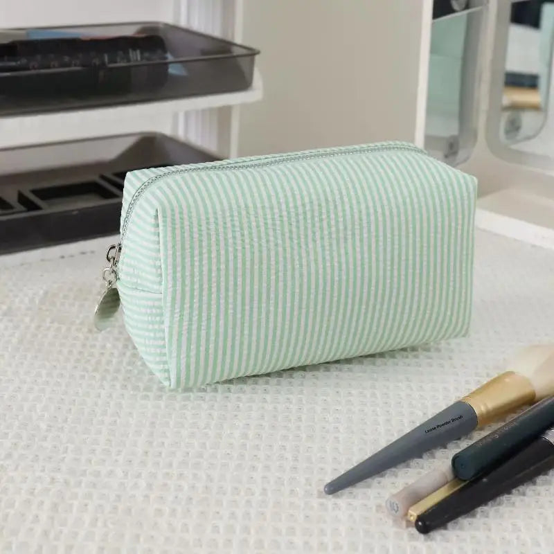 Toiletry Storage Pouch Fresh Simple Striped Cosmetic Bag Large Qme A2
