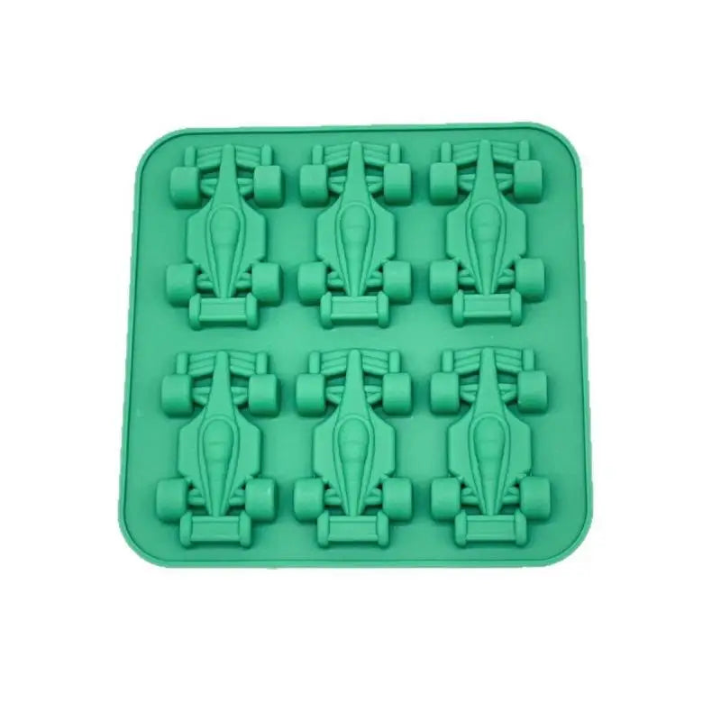6-Cavity 3D Racing Car Ice Mold Silicone Chocolate Jelly Tray DIY Qme A4