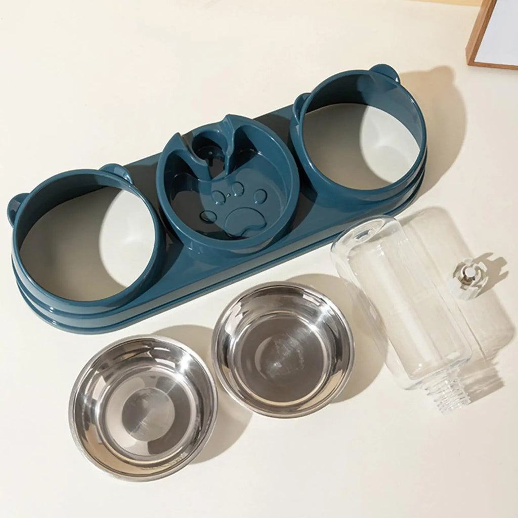 Pet Bowl Raised Dog Cat Dishes Food Water Stainless Steel Non-slip Qme China Mainland