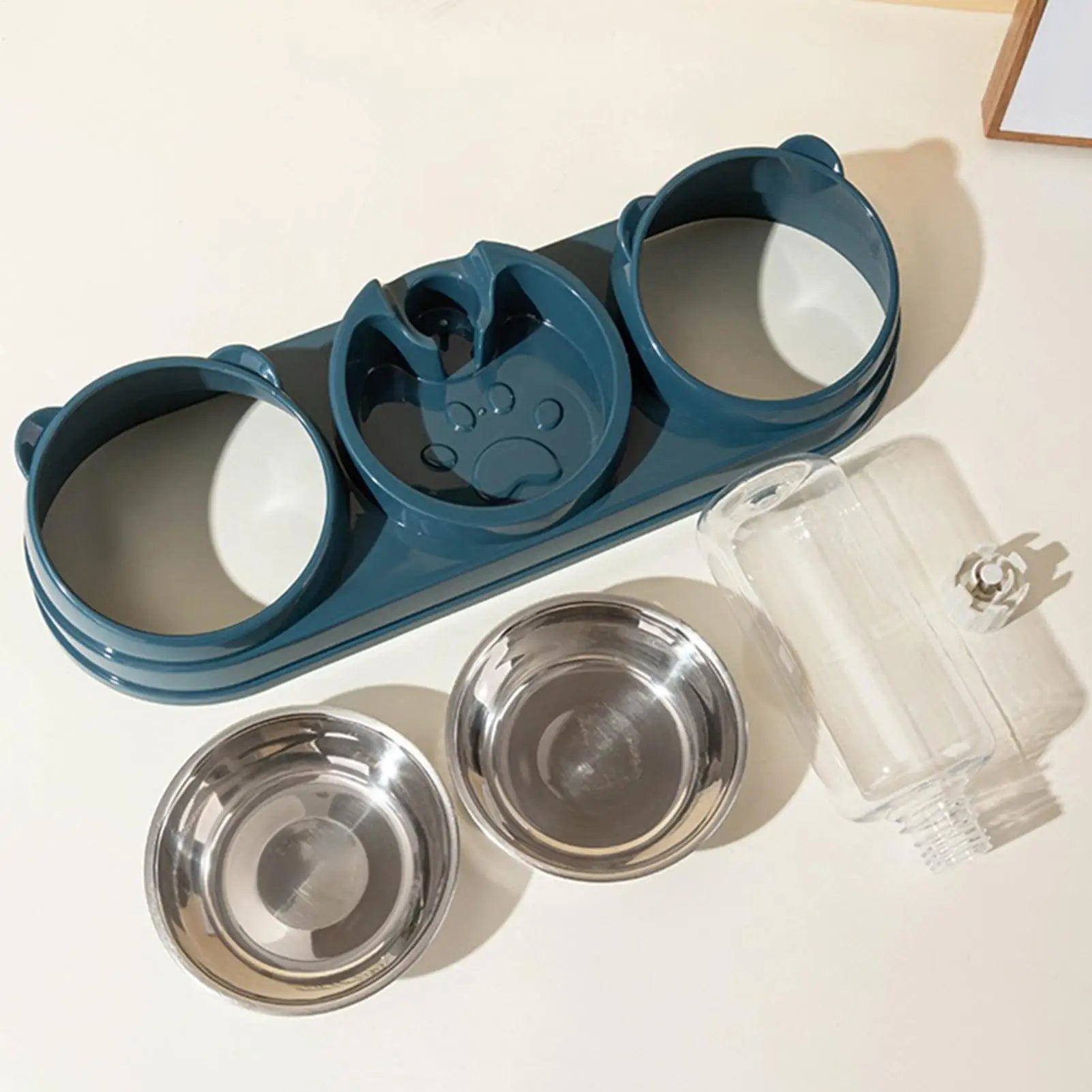 Pet Bowl Raised Dog Cat Dishes Food Water Stainless Steel Non-slip Qme China Mainland