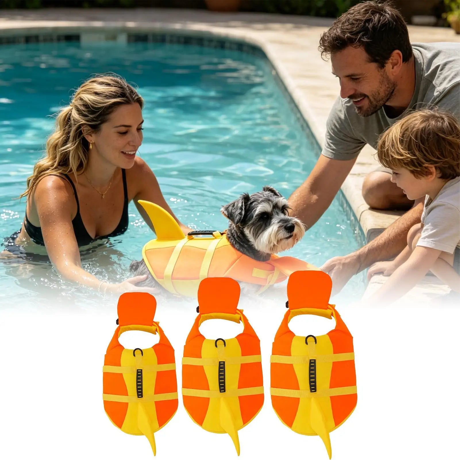 Life Jacket For Dogs Quick-Drying High Flotation With Handle Breathable Puppy Swim Vest For Small Medium Breeds Poodle Bulldog Qme