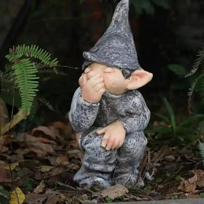 Outdoor Naughty Dwarf Resin Statue Lawn Decoration Sculpture Balcony Qme