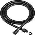 1.5M Black PVC Flexible Shower Hose Long Bathroom Shower Water Hose Extension Plumbing Pipe Pulling Tube Bath Accessories Qme 150cm