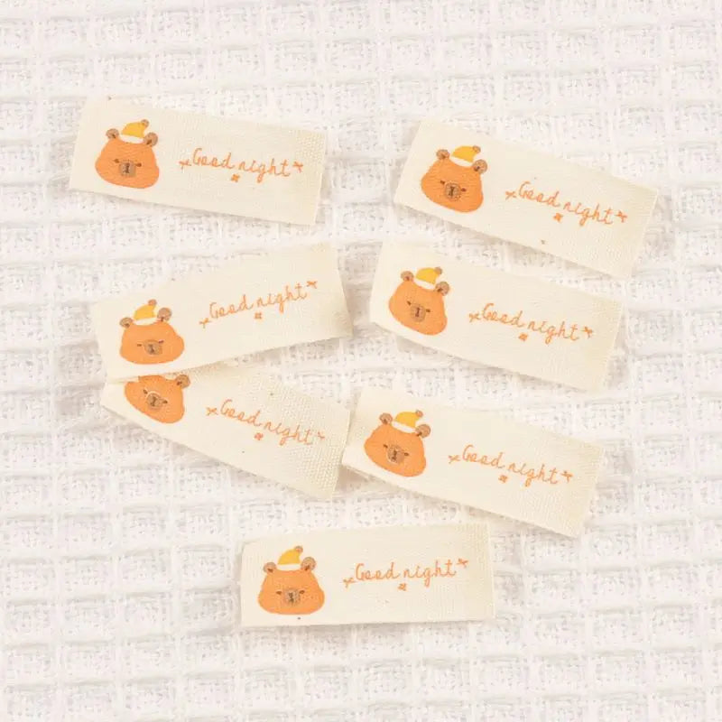 50pcs 15×40mm Mixed Cartoon Animals Pattern cotton Label Handmade DIY Clothing Shoe Bag Labels Artistic Decorations cp3807 Qme 15x40mm cp3807-2