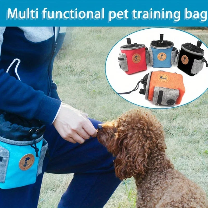 Pet color blocked snack bag training waist bag, multi-functional portable dog food waist bag Qme