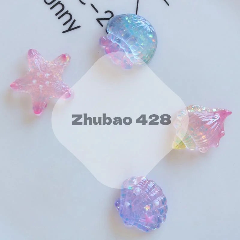 10pcs Mini Kawaii Cute Star Shell Flat Back Cabochons DIY Scrapbook Party Hairpin Accessories Home Decoration Craft Qme