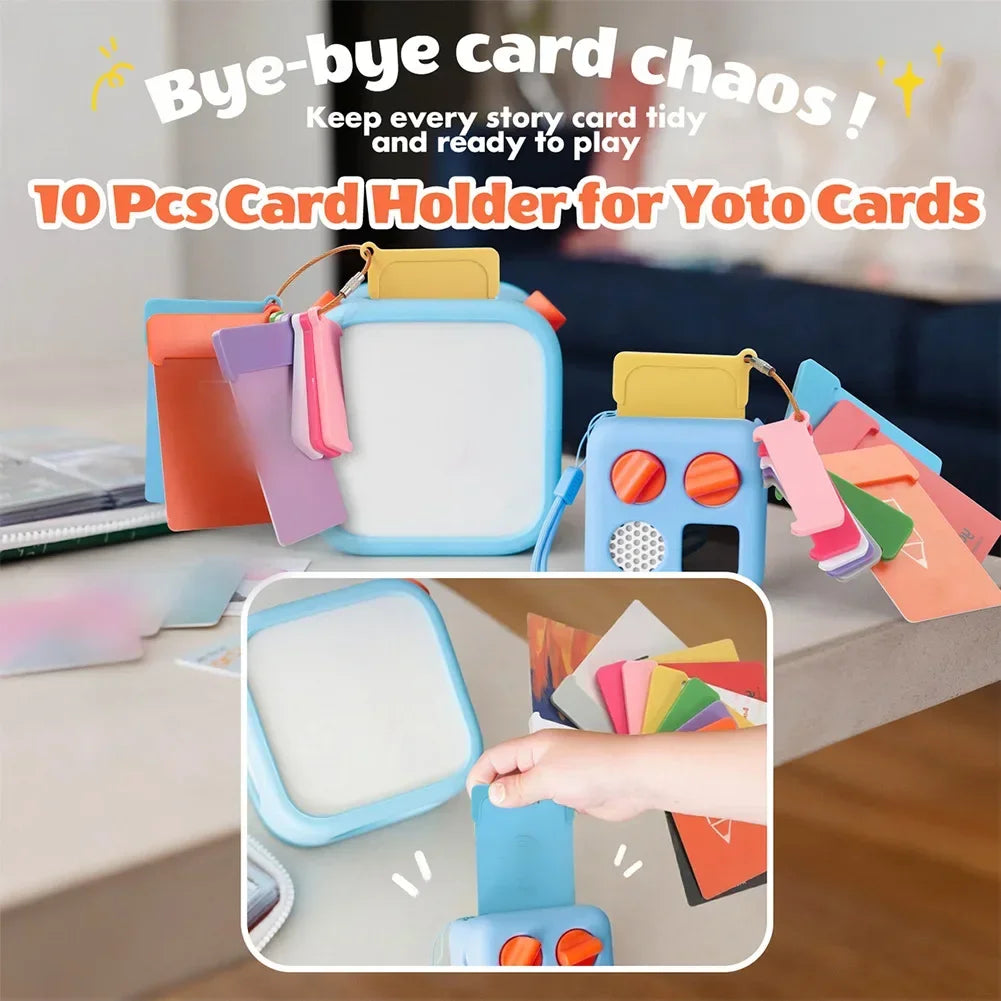 Reusable Card Holder Portable Holder For Yoto With Metal Ring Loop Audio Story Organizer Travel Case Storage Cover Mixed Colors Qme