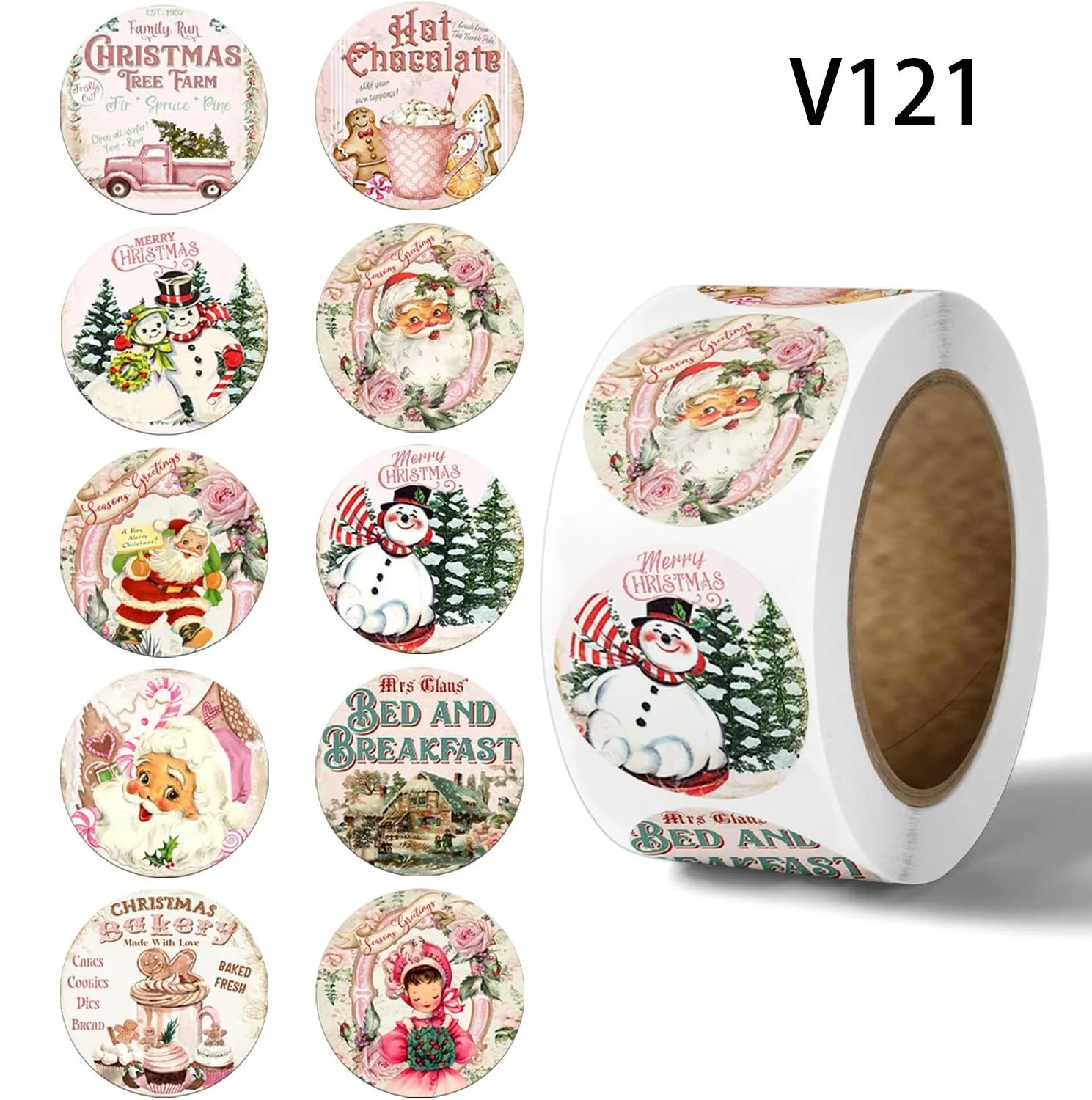 500Pcs Merry Christmas Stickers Christmas Theme Seal Labels Stickers For DIY Gift Package Envelope Stationery Decor Qme V121