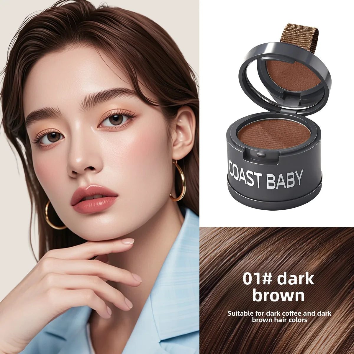 Unisex Hairline Shadow Powder Concealer Natural Coverage Includes Qme W80-76-01