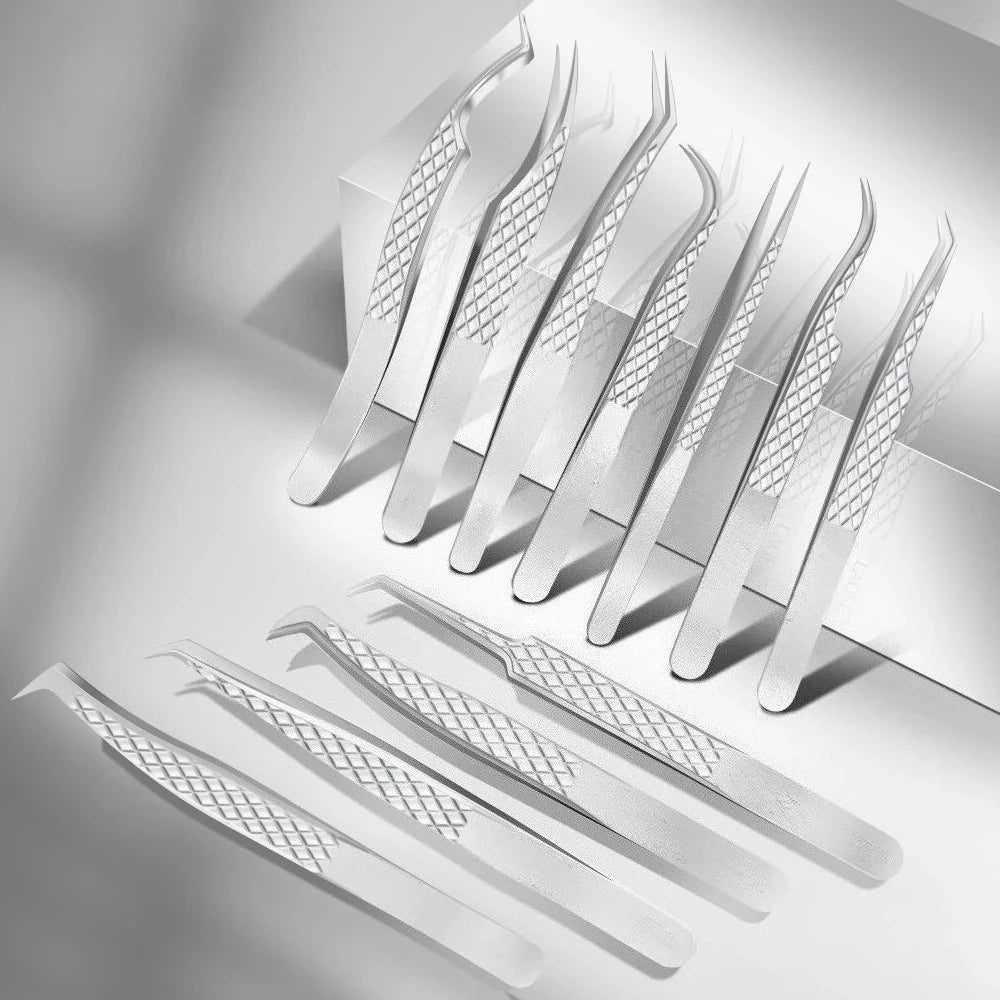 Eyelash Extension Tweezer Volume Precise Luxury Diamond Grip 420 Qme