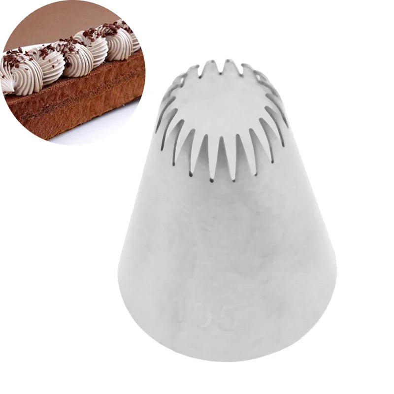 195 19 Teeth Stainless Steel Icing Nozzle Cookie Cream Flower Qme