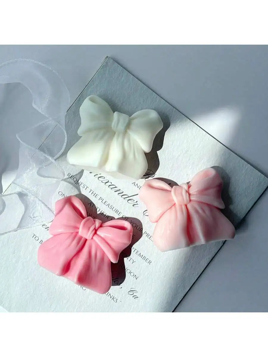 Bow Scented Candle 3D Design Long-lasting Fragrance Suitable Home Qme