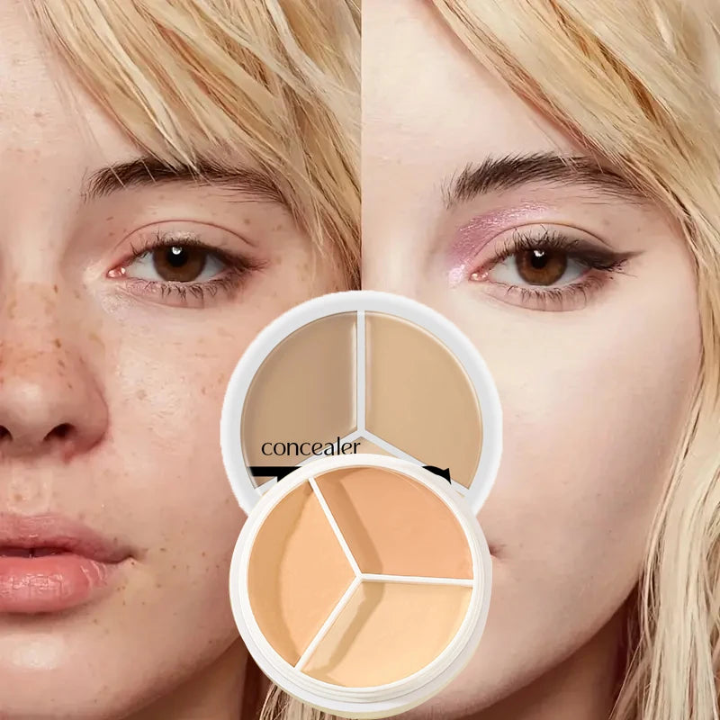Three Concealer Durable Waterproof Covering Pockmarks Natural Matte Qme