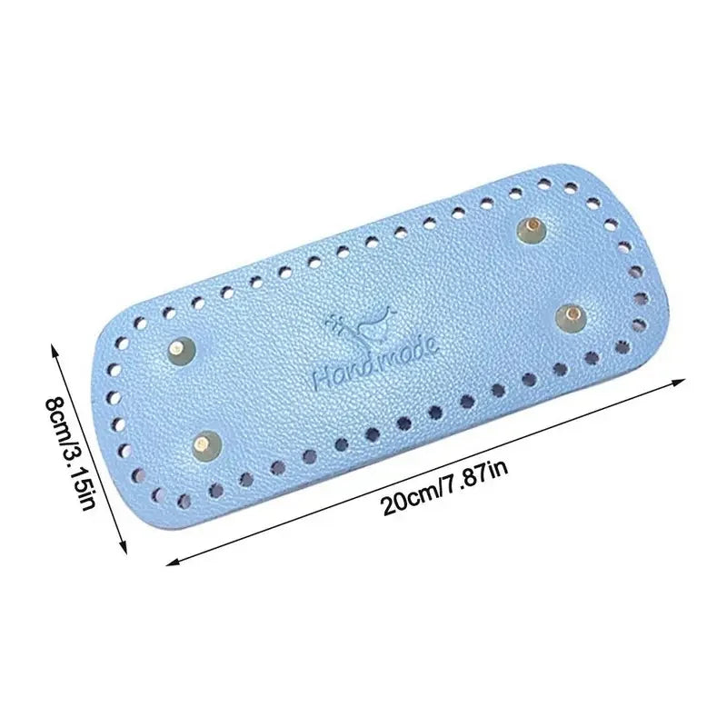 Oval PU Leather Bag Base for Crochet Knitting - DIY Handbag Bottom Plate with Holes Qme