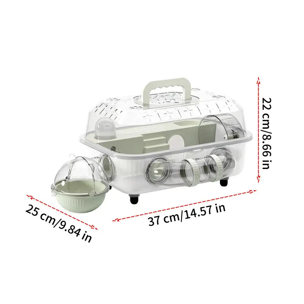 Dwarf Hamster Cage 2-Layer Detachable Transparent Carrier Tunnel Qme WHITE China Mainland