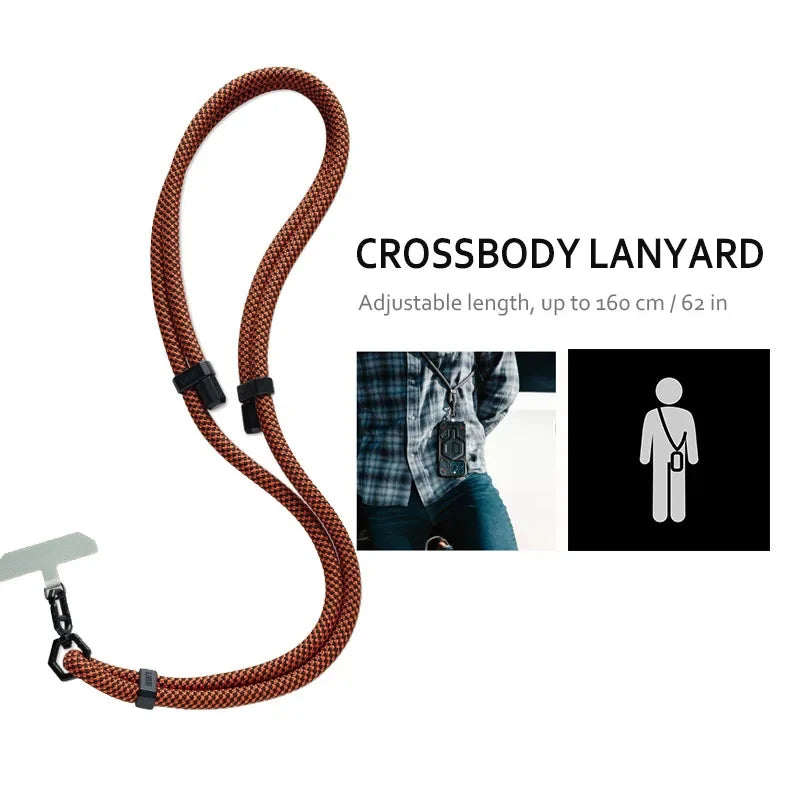 Universal 160CM Crossbody Lanyard Strap Chain For Phone Case Cover Sport Climbing Colorful Nylon Single Cord Rope Qme