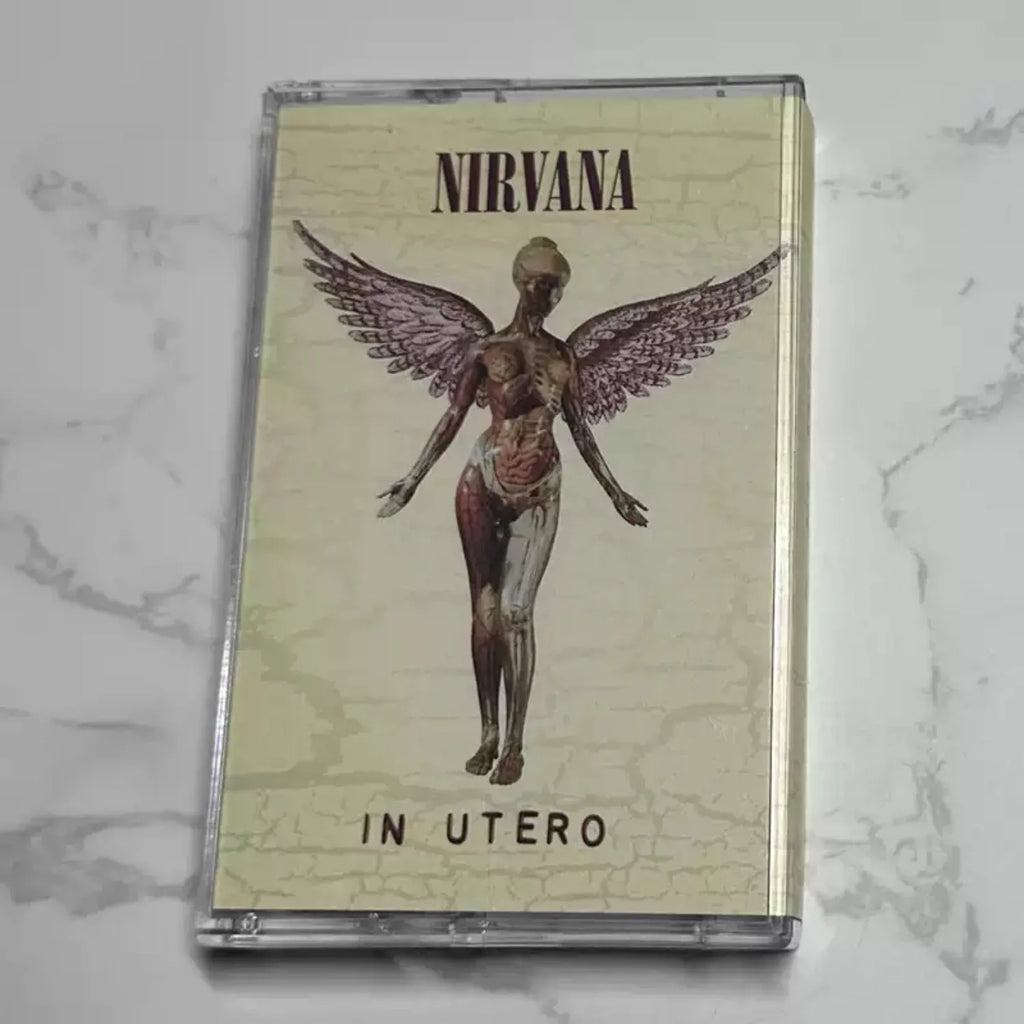 Retro Alternative Rock Music Cassette Tape, Angel Anatomy Art Themed Cover, Avant-Garde Style Classic Track Collection Qme Music Cassette