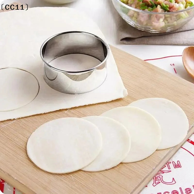 Stainless Steel Round Biscuit Mold Dumpling Skin Cutter DIY Pastry Qme