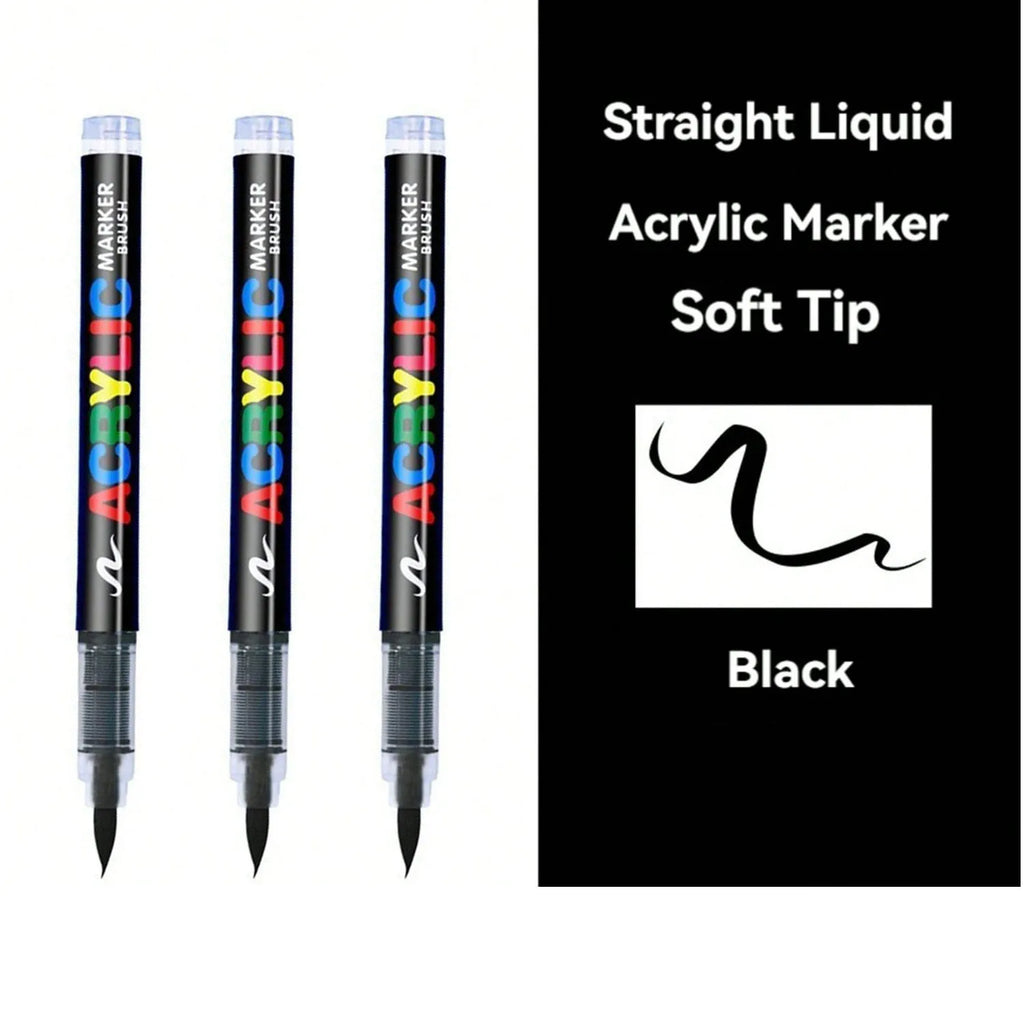 12 Pcs Black/White Premium Soft Tip Acrylic Marker Set Black White Acrylic Markers for Wood Ceramic Festival Craft Making Qme