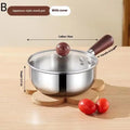 Stainless Steel Instant Noodle Bowl Wooden Handle Anti-scald Qme B