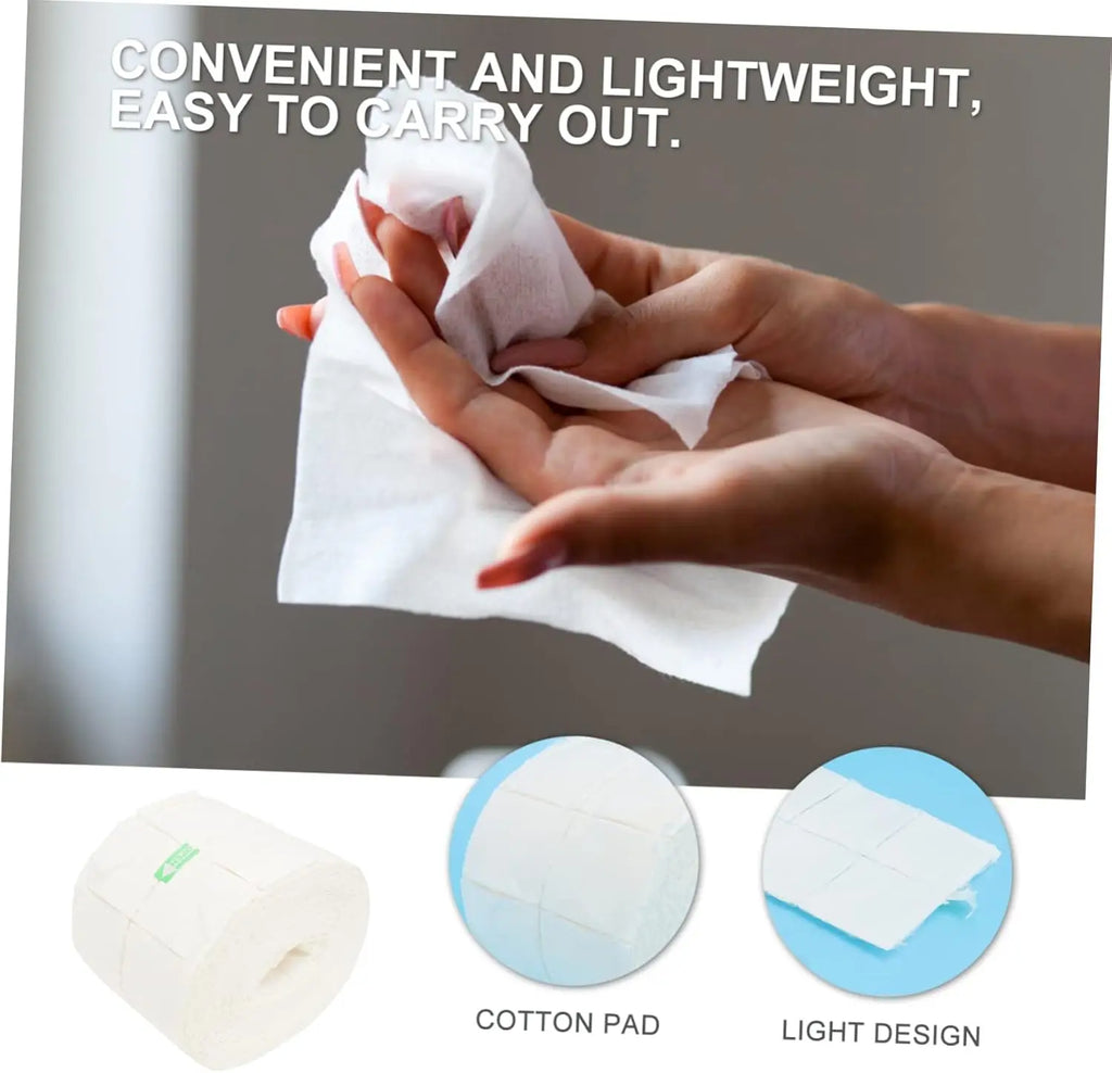300Pcs/Roll Nail Polish Remover Cotton Pads White Torn Off Lint Free Nail Wipes for Gel Glue Makeup Manicure Cleaning Tool Paper Qme