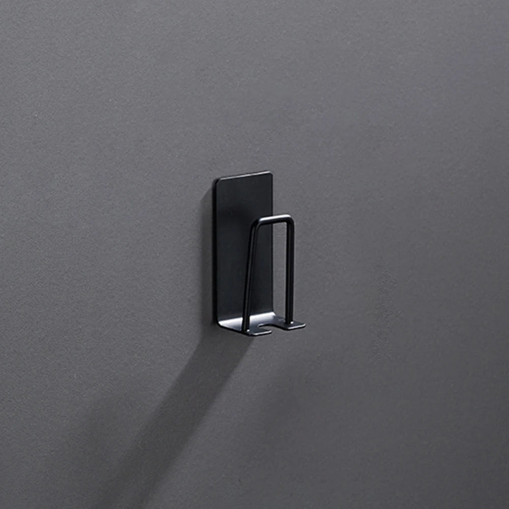 Stainless Steel Toothbrush Holder Wall Mounted Adhesive Toothbrush Cup Holder Space Saving Home Organizer Qme Black 5PCS