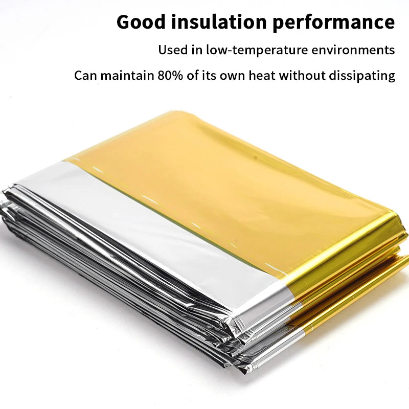 Essential Outdoor Gear Waterproof Emergency Blanket Warmth Survival Qme