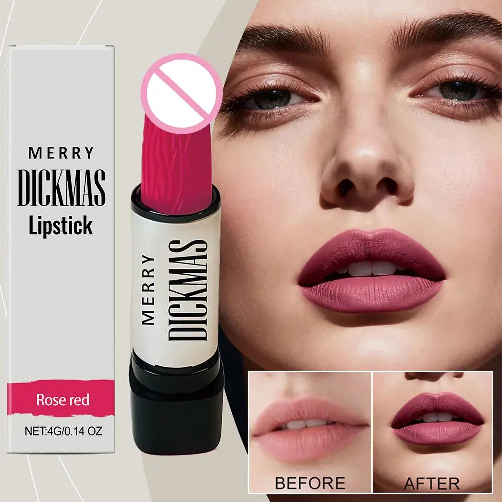 Funny Lipstick Gag Women Matte Texture Velvet Long Lasting Full Qme 03 rose red