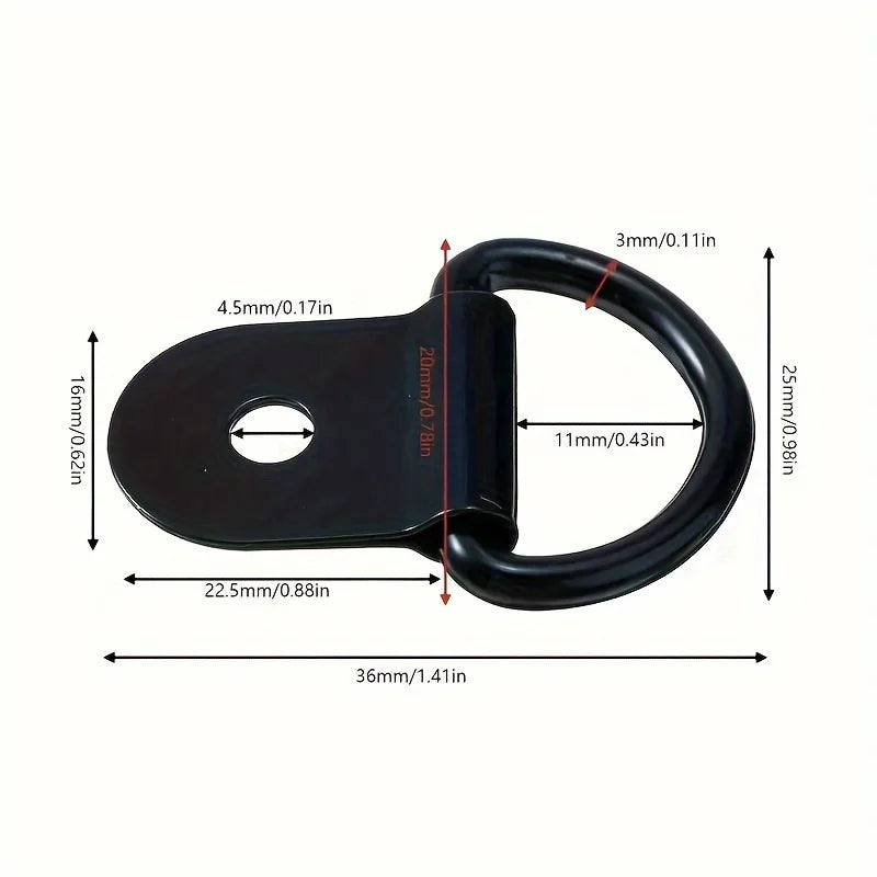 20pcs D Ring Tie Down Small Steel D Rings Anchor Lashing Ring for Loads on Case Truck Cargo Trailers RV Boats Aperture Qme