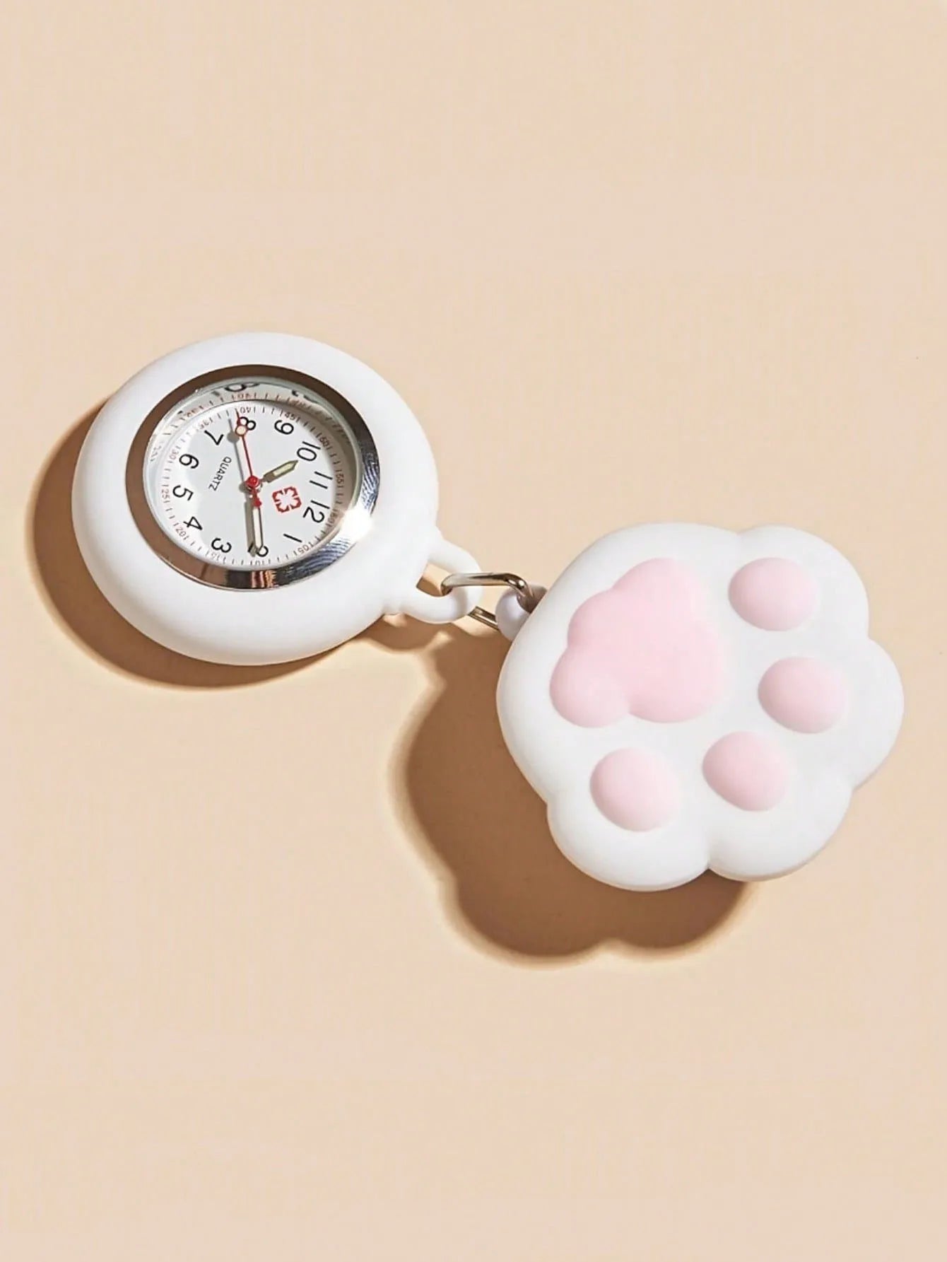 1 piece/set Cat Claw Nurse Watch Stretchable Nurse Hanging Watch Night Light Nurse Watch Pocket Watch Hanging Watch Doctor Qme white