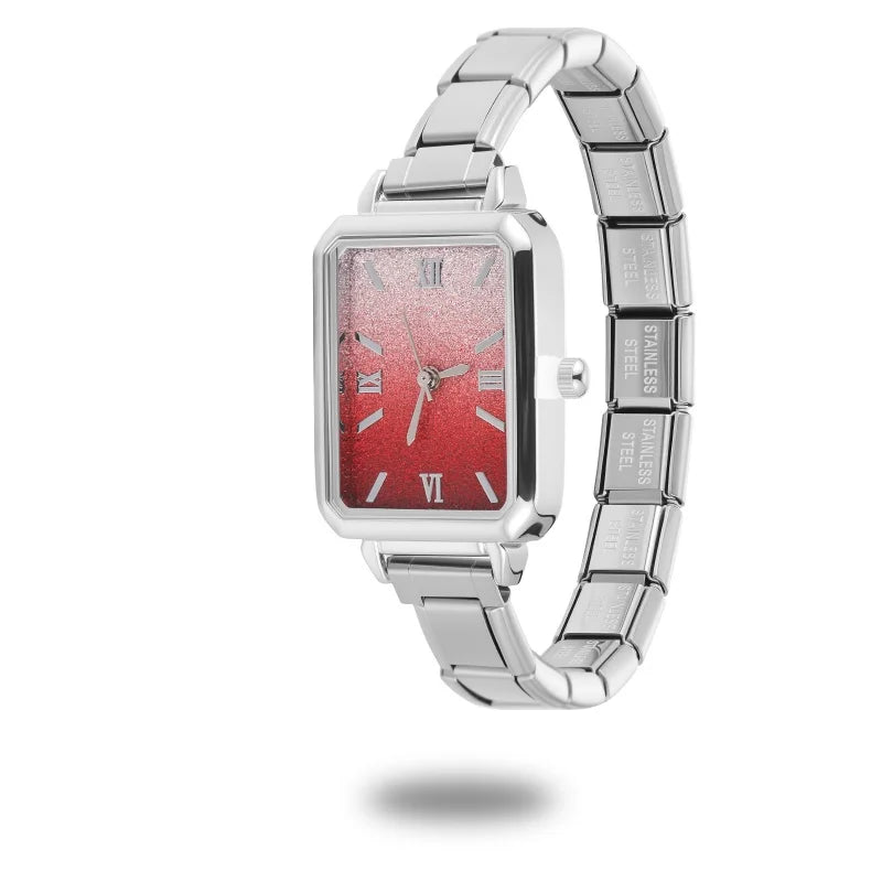 New2026 Y2K Funny Crab Square Shape Stainless Steel Watch DIY Charm