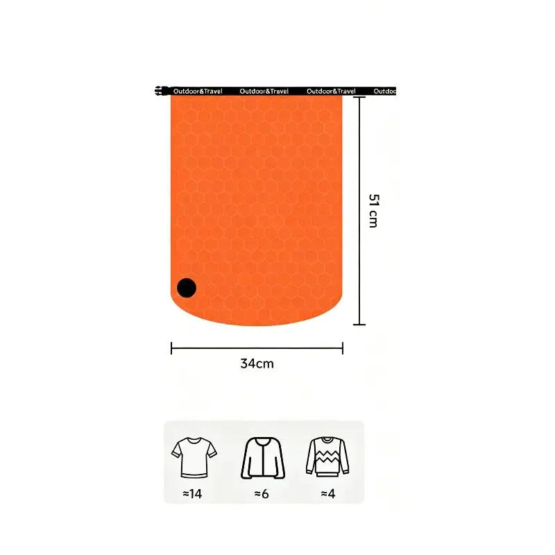 Bump-Free Vacuum Compression Bags:Waterproof Space Savers for Travel Clothes, Camping Gear & Gym Packing Cubes- Maximize Storage Qme M