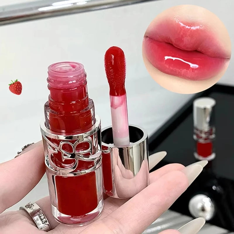Clear Glass Gray Coffee Shine Lip Gloss Mirror Watery Moisturize Plumper Long Lasting Lip Tint Juicy Lip Oil Gloss Stain Makeup Qme