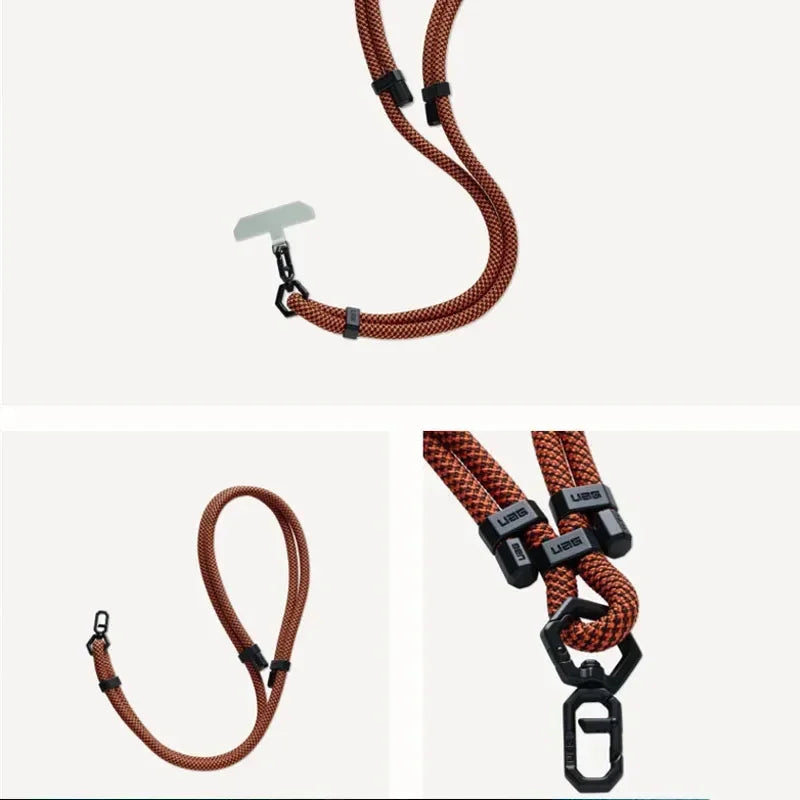 Universal 160CM Crossbody Lanyard Strap Chain For Phone Case Cover Sport Climbing Colorful Nylon Single Cord Rope Qme