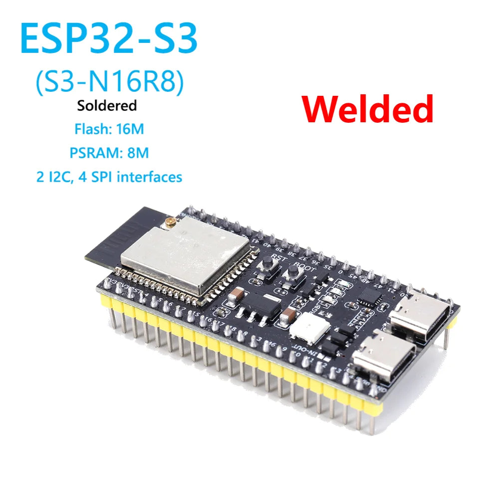 ESP32 S3 Development Board with Expansion Adapter Kit 2.4G Wifi BT Module MCU ESP32-S3WROOM1 N16R8 44Pin Type-C ESP32-S3 Qme S3 N16R8 Soldered