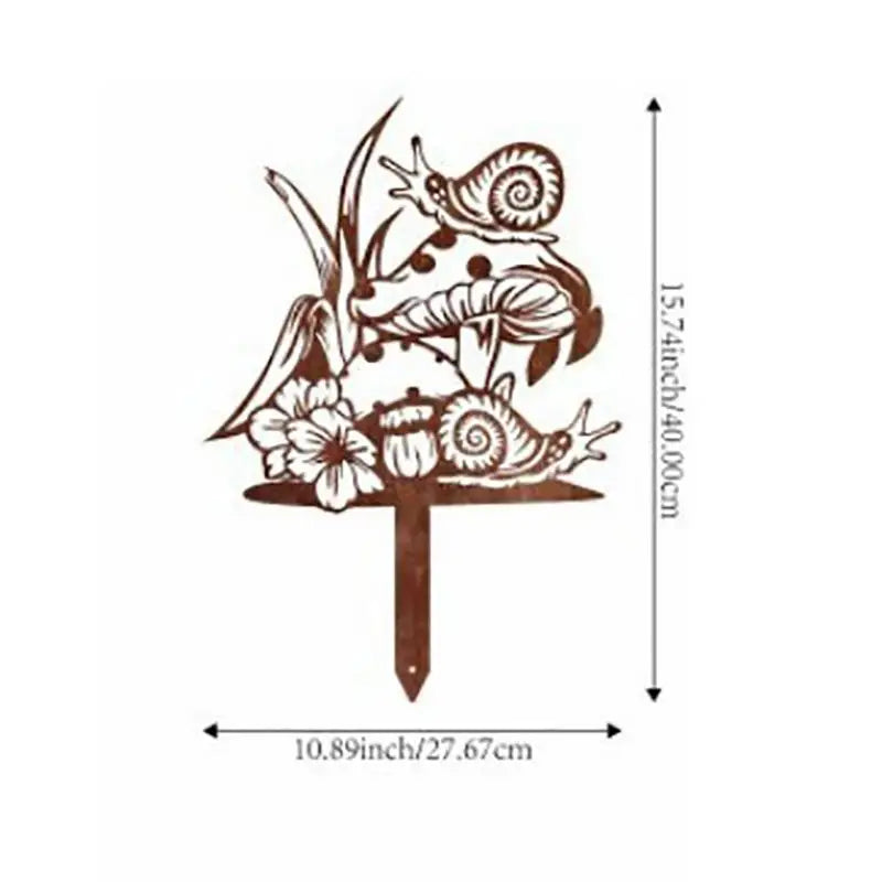 1 Patina Finish Outdoor Decor Rustic Metal Garden Stake Butterfly Qme A
