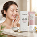 Viareline Glow Primer Makeup Base Spf 50 for Face Brightening Anti UV Protection Oil Control Nicotinamide Invisible Pore Primer Qme 50g