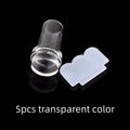 1/3/5pcs Transparent Silicone Nail Art Stamping Kit French Design For Manicure Plate Stamp Polish Seal Two Side Stamper Qme 5pcs